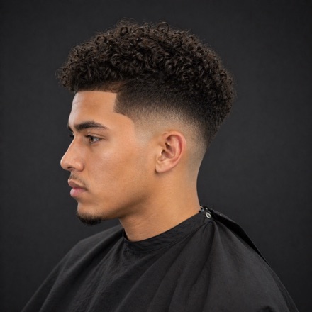 Mid Skin Fade With Full Curl Crown — barber reference photo