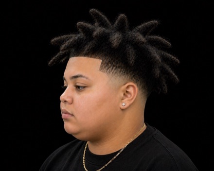 Two-Strand Starter Locs With High Taper — barber reference photo