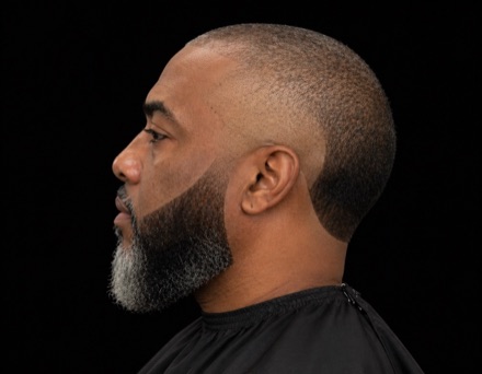 Buzzed Shadow Fade With Sculpted Beard Line — barber reference photo