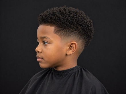 Kids Rounded Afro Taper — barber reference photo