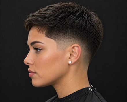 Cropped Pixie With Low Taper Fade — barber reference photo
