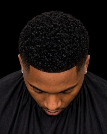 Short Coil Crop Rounded Taper — barber reference photo