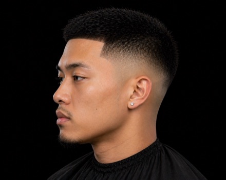 Low Burst Taper Buzz with Textured Top — barber reference photo