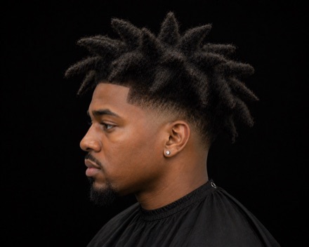Interlocked Loc Crown With Shadow Taper — barber reference photo