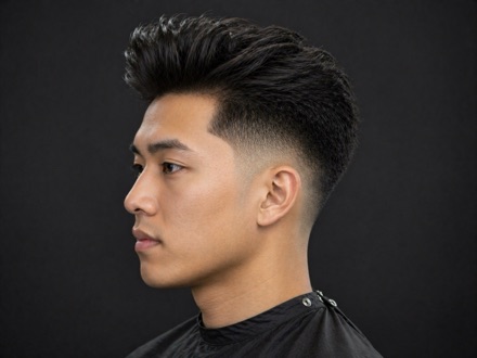 Low Taper Fade With Textured Quiff — barber reference photo