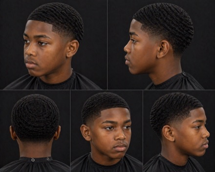 Wave Cap Taper With Squared Line-Up — barber reference photo