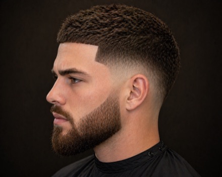 Mid Fade With Short Wavy Crop And Boxed Front — barber reference photo