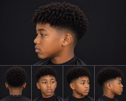 Curly Top Drop Taper With Straight Fringe — barber reference photo