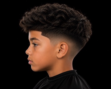 Kids Textured Top With Low Drop Fade — barber reference photo