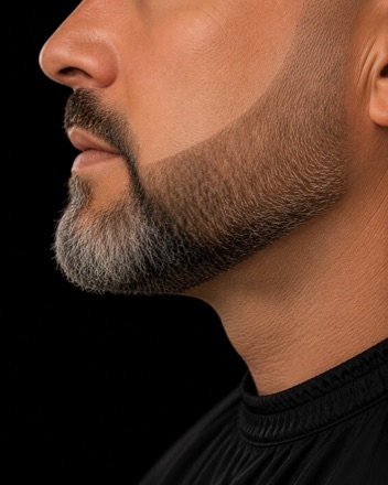 Tapered Salt-And-Pepper Ducktail — barber reference photo