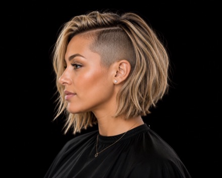 Clippered Side Undercut With Textured Blunt Bob — barber reference photo
