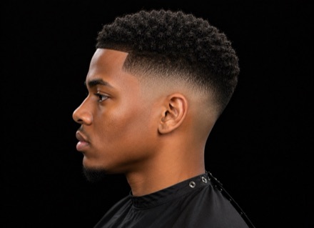 Mid Drop Fade With Coiled Sponge Top — barber reference photo