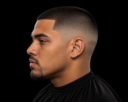 High Bald Fade Flat Buzz — barber reference photo