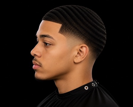 Diagonal 360 Waves With Blurred Low Fade — barber reference photo