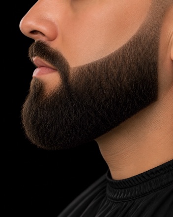 Full Beard With Cheek Line Fade — barber reference photo