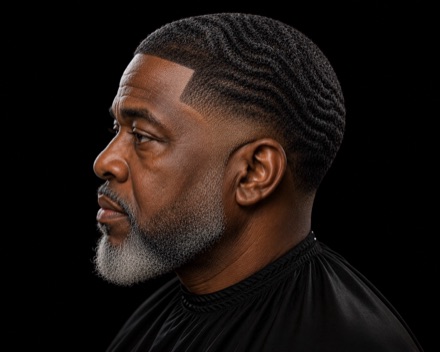 Mature Coil Cap Low Taper — barber reference photo
