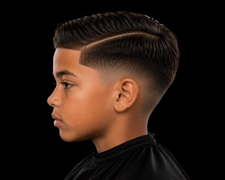 Kids Hard Part Comb Over Taper — barber reference photo