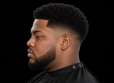 Boxed Afro Low Drop Taper — barber reference photo