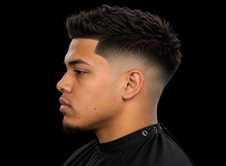 Brushed Up Quiff Mid Skin Fade — barber reference photo