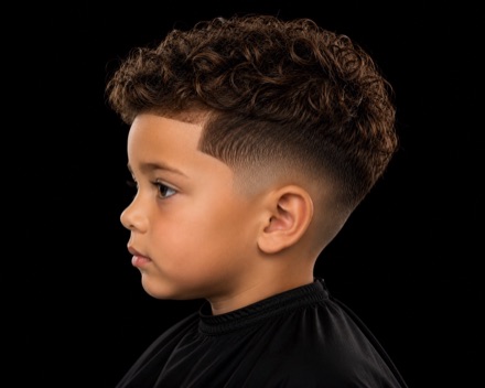 Kids Curly Top Mid Taper — barber reference photo