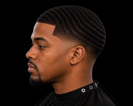 Side-Parted Wave Pattern With Low Fade — barber reference photo