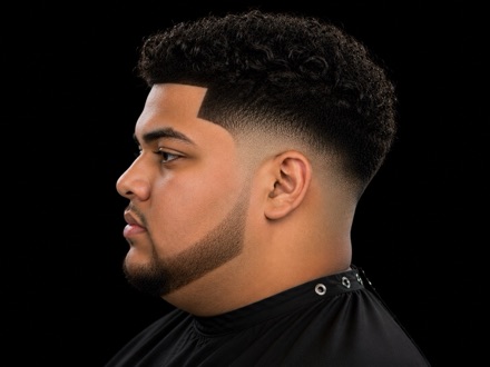 Mid Drop Taper With Curl Sponge Top — barber reference photo